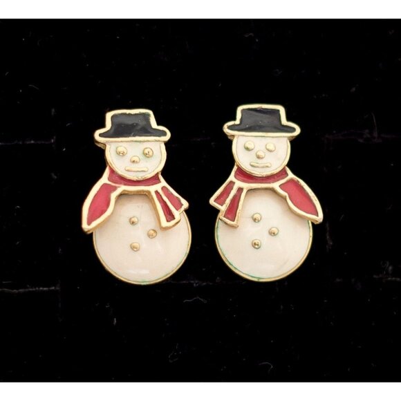 Snowman Earrings, Christmas Earrings, Winter Earrings, Snow Man Earrings - B1 - Picture 1 of 3